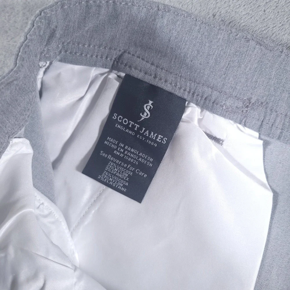 Scott James Slim Fit Stretch Pants‎ Mens 36x32 Grey 5-Pocket NEW SJT-93269-GRY